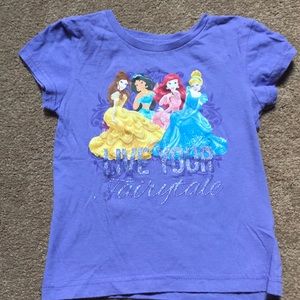 Disney Princess glittery T-shirt size XS 4 purple